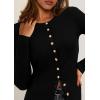 imagePRETTYGARDEN Womens 2025 Fall Cardigan Sweaters Lightweight Long Sleeve Button up Ribbed Knit Tops Winter Fashion ClothesBlack