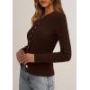 imagePRETTYGARDEN Womens 2025 Fall Cardigan Sweaters Lightweight Long Sleeve Button up Ribbed Knit Tops Winter Fashion ClothesBrown