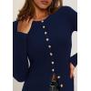 imagePRETTYGARDEN Womens 2025 Fall Cardigan Sweaters Lightweight Long Sleeve Button up Ribbed Knit Tops Winter Fashion ClothesNavy Blue
