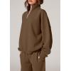 imagePRETTYGARDEN Womens Casual Two Piece Sets Fall 2025 Outfits Quarter Zip Sweatshirts Straight Leg Pants Sweatsuits Tracksuit