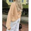 imagePRETTYGARDEN Womens Cropped Cardigans Trendy 2025 Ruffle Open Front Chunky Knit Sweater Oversized Button Down Fall ClothesKhaki