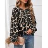 imagePRETTYGARDEN Womens Floral Button Down Blouse 2025 Fall Fashion Dressy Casual Long Sleeve Oversized Shirts Top Boho ClothesBlack