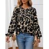 imagePRETTYGARDEN Womens Floral Button Down Blouse 2025 Fall Fashion Dressy Casual Long Sleeve Oversized Shirts Top Boho ClothesBlack