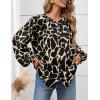 imagePRETTYGARDEN Womens Floral Button Down Blouse 2025 Fall Fashion Dressy Casual Long Sleeve Oversized Shirts Top Boho ClothesBlack