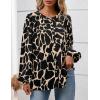 imagePRETTYGARDEN Womens Floral Button Down Blouse 2025 Fall Fashion Dressy Casual Long Sleeve Oversized Shirts Top Boho ClothesBlack