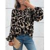 imagePRETTYGARDEN Womens Floral Button Down Blouse 2025 Fall Fashion Dressy Casual Long Sleeve Oversized Shirts Top Boho ClothesBlack