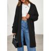 imagePRETTYGARDEN Womens Oversized Cardigan Sweaters 2025 Fall Long Sleeve Open Front Chunky Long Cardigans Knit Winter CoatsBlack