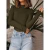 imagePRETTYGARDEN Womens Turtleneck Long Sleeve Shirts 2025 Fall Basic Tees Ribbed Fitted Tops Thermal Layering Knit Top ClothesArmy Green