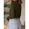 imagePRETTYGARDEN Womens Turtleneck Long Sleeve Shirts 2025 Fall Basic Tees Ribbed Fitted Tops Thermal Layering Knit Top ClothesArmy Green