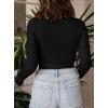 imagePRETTYGARDEN Womens Turtleneck Long Sleeve Shirts 2025 Fall Basic Tees Ribbed Fitted Tops Thermal Layering Knit Top ClothesBlack