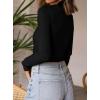 imagePRETTYGARDEN Womens Turtleneck Long Sleeve Shirts 2025 Fall Basic Tees Ribbed Fitted Tops Thermal Layering Knit Top ClothesBlack