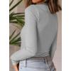 imagePRETTYGARDEN Womens Turtleneck Long Sleeve Shirts 2025 Fall Basic Tees Ribbed Fitted Tops Thermal Layering Knit Top ClothesGrey