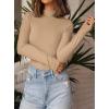 imagePRETTYGARDEN Womens Turtleneck Long Sleeve Shirts 2025 Fall Basic Tees Ribbed Fitted Tops Thermal Layering Knit Top ClothesKhaki