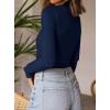 imagePRETTYGARDEN Womens Turtleneck Long Sleeve Shirts 2025 Fall Basic Tees Ribbed Fitted Tops Thermal Layering Knit Top ClothesNavy