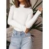 imagePRETTYGARDEN Womens Turtleneck Long Sleeve Shirts 2025 Fall Basic Tees Ribbed Fitted Tops Thermal Layering Knit Top ClothesWhite