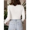 imagePRETTYGARDEN Womens Turtleneck Long Sleeve Shirts 2025 Fall Basic Tees Ribbed Fitted Tops Thermal Layering Knit Top ClothesWhite