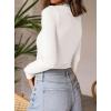 imagePRETTYGARDEN Womens Turtleneck Long Sleeve Shirts 2025 Fall Basic Tees Ribbed Fitted Tops Thermal Layering Knit Top ClothesWhite