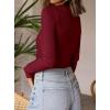 imagePRETTYGARDEN Womens Turtleneck Long Sleeve Shirts 2025 Fall Basic Tees Ribbed Fitted Tops Thermal Layering Knit Top ClothesWine Red