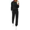 imagePRETTYGARDEN Womens Two Piece Outfits Sweatsuits Lounge Sets Hoodies Sweatshirt Joggers Sweatpants 2025 Fall Fashion ClothesBlack