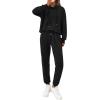 imagePRETTYGARDEN Womens Two Piece Outfits Sweatsuits Lounge Sets Hoodies Sweatshirt Joggers Sweatpants 2025 Fall Fashion ClothesBlack