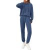 imagePRETTYGARDEN Womens Two Piece Outfits Sweatsuits Lounge Sets Hoodies Sweatshirt Joggers Sweatpants 2025 Fall Fashion ClothesBlue
