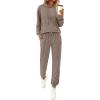 imagePRETTYGARDEN Womens Two Piece Outfits Sweatsuits Lounge Sets Hoodies Sweatshirt Joggers Sweatpants 2025 Fall Fashion ClothesBrown