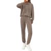 imagePRETTYGARDEN Womens Two Piece Outfits Sweatsuits Lounge Sets Hoodies Sweatshirt Joggers Sweatpants 2025 Fall Fashion ClothesBrown