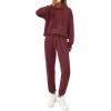 imagePRETTYGARDEN Womens Two Piece Outfits Sweatsuits Lounge Sets Hoodies Sweatshirt Joggers Sweatpants 2025 Fall Fashion ClothesBurgundy