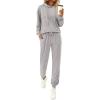 imagePRETTYGARDEN Womens Two Piece Outfits Sweatsuits Lounge Sets Hoodies Sweatshirt Joggers Sweatpants 2025 Fall Fashion ClothesGrey