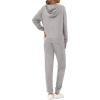 imagePRETTYGARDEN Womens Two Piece Outfits Sweatsuits Lounge Sets Hoodies Sweatshirt Joggers Sweatpants 2025 Fall Fashion ClothesGrey