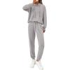 imagePRETTYGARDEN Womens Two Piece Outfits Sweatsuits Lounge Sets Hoodies Sweatshirt Joggers Sweatpants 2025 Fall Fashion ClothesGrey