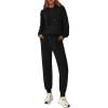 imagePRETTYGARDEN Womens Two Piece Outfits Sweatsuits Lounge Sets Hoodies Sweatshirt Joggers Sweatpants 2025 Fall Fashion ClothesBlack