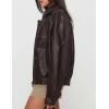 imagePRETTYGARDEN Faux Leather Jacket Women Bomber Motorcycle Zip Up Jackets Oversized Fall Fashion Outfits 2025 Winter CoatsDark Brown