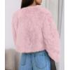 imagePRETTYGARDEN Womens 2025 Winter Coats Fluffy Cropped Faux Fur Jacket Long Sleeve Open Front Shaggy Outerwear Trendy ClothesPink