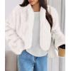 imagePRETTYGARDEN Womens 2025 Winter Coats Fluffy Cropped Faux Fur Jacket Long Sleeve Open Front Shaggy Outerwear Trendy ClothesWhite