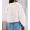 imagePRETTYGARDEN Womens 2025 Winter Coats Fluffy Cropped Faux Fur Jacket Long Sleeve Open Front Shaggy Outerwear Trendy ClothesWhite