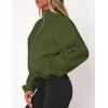 imagePRETTYGARDEN Womens 2025 Winter Fleece Jacket Trendy Long Sleeve Zip Up Cropped Warm Sherpa Coat Fall Fashion Workout ClothesArmy Green