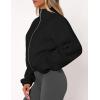 imagePRETTYGARDEN Womens 2025 Winter Fleece Jacket Trendy Long Sleeve Zip Up Cropped Warm Sherpa Coat Fall Fashion Workout ClothesBlack