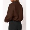 imagePRETTYGARDEN Womens 2025 Winter Fleece Jacket Trendy Long Sleeve Zip Up Cropped Warm Sherpa Coat Fall Fashion Workout ClothesBrown