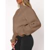 imagePRETTYGARDEN Womens 2025 Winter Fleece Jacket Trendy Long Sleeve Zip Up Cropped Warm Sherpa Coat Fall Fashion Workout ClothesKhaki