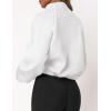 imagePRETTYGARDEN Womens 2025 Winter Fleece Jacket Trendy Long Sleeve Zip Up Cropped Warm Sherpa Coat Fall Fashion Workout ClothesWhite