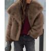 imagePRETTYGARDEN Womens Winter Coats 2025 Trendy Long Sleeve Furry Faux Fur Jackets Button Lapel Warm Fall Outwear with PocketsBlack Khaki