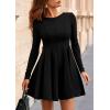 imagePRETTYGARDEN Cocktail Dresses for Women Elegant Classy 2025 Fall A Line Long Sleeve Homecoming Graduation Party Mini DressBlack