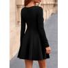 imagePRETTYGARDEN Cocktail Dresses for Women Elegant Classy 2025 Fall A Line Long Sleeve Homecoming Graduation Party Mini DressBlack