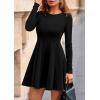 imagePRETTYGARDEN Cocktail Dresses for Women Elegant Classy 2025 Fall A Line Long Sleeve Homecoming Graduation Party Mini DressBlack