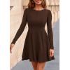 imagePRETTYGARDEN Cocktail Dresses for Women Elegant Classy 2025 Fall A Line Long Sleeve Homecoming Graduation Party Mini DressBrown