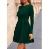 imagePRETTYGARDEN Cocktail Dresses for Women Elegant Classy 2025 Fall A Line Long Sleeve Homecoming Graduation Party Mini DressDark Green