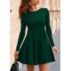 imagePRETTYGARDEN Cocktail Dresses for Women Elegant Classy 2025 Fall A Line Long Sleeve Homecoming Graduation Party Mini DressDark Green