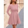 imagePRETTYGARDEN Cocktail Dresses for Women Elegant Classy 2025 Fall A Line Long Sleeve Homecoming Graduation Party Mini DressPink