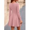imagePRETTYGARDEN Cocktail Dresses for Women Elegant Classy 2025 Fall A Line Long Sleeve Homecoming Graduation Party Mini DressPink